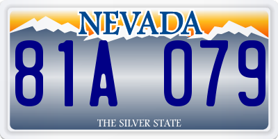 NV license plate 81A079