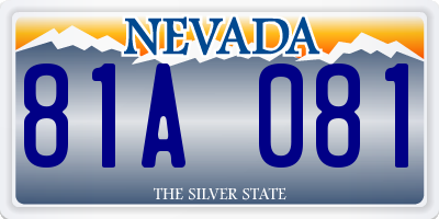 NV license plate 81A081