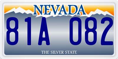 NV license plate 81A082