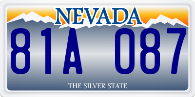 NV license plate 81A087