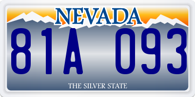 NV license plate 81A093