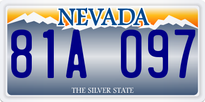 NV license plate 81A097