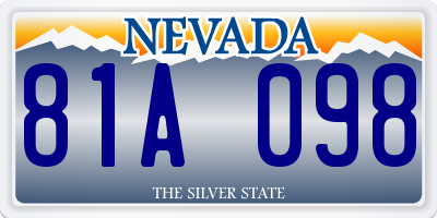 NV license plate 81A098
