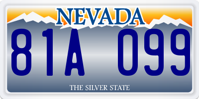 NV license plate 81A099