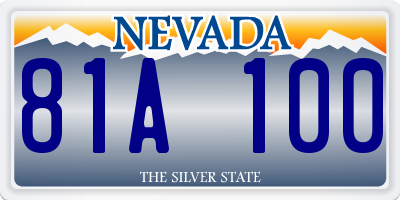 NV license plate 81A100