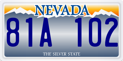 NV license plate 81A102
