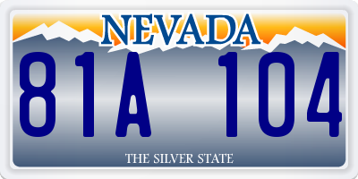 NV license plate 81A104