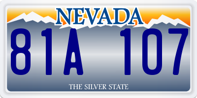 NV license plate 81A107