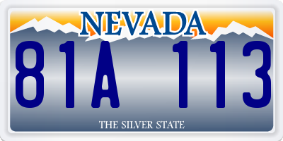 NV license plate 81A113