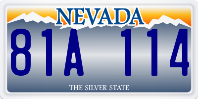 NV license plate 81A114