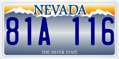 NV license plate 81A116