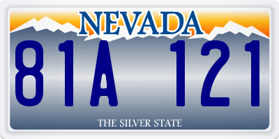 NV license plate 81A121