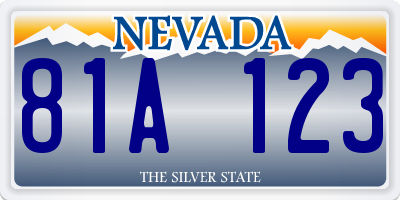 NV license plate 81A123