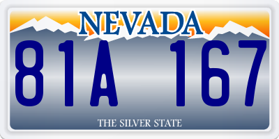 NV license plate 81A167
