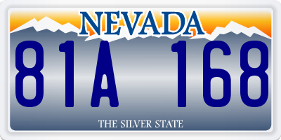 NV license plate 81A168