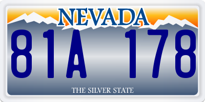 NV license plate 81A178