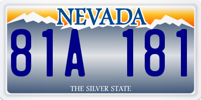 NV license plate 81A181