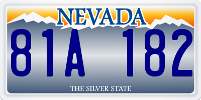 NV license plate 81A182
