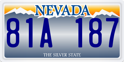 NV license plate 81A187