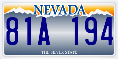 NV license plate 81A194