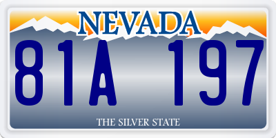 NV license plate 81A197