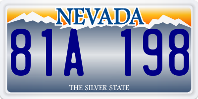 NV license plate 81A198