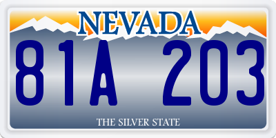 NV license plate 81A203