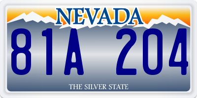 NV license plate 81A204