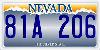 NV license plate 81A206