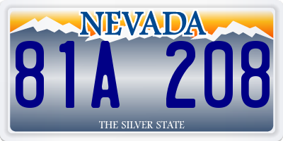 NV license plate 81A208