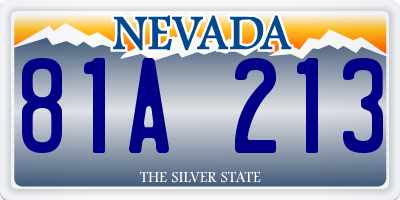 NV license plate 81A213