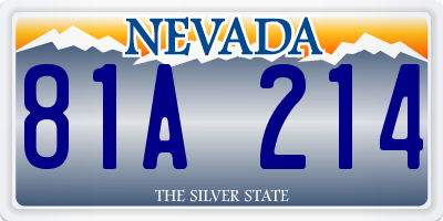 NV license plate 81A214