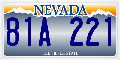 NV license plate 81A221