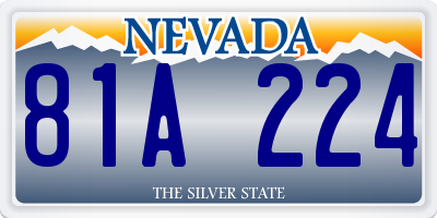 NV license plate 81A224