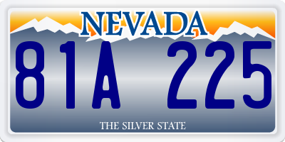 NV license plate 81A225