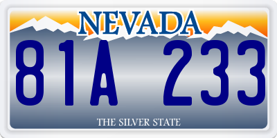 NV license plate 81A233