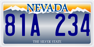 NV license plate 81A234