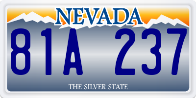 NV license plate 81A237