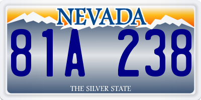 NV license plate 81A238