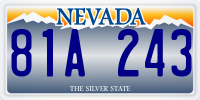 NV license plate 81A243