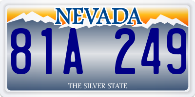 NV license plate 81A249