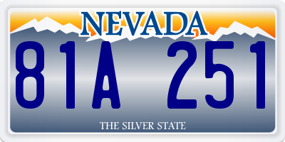 NV license plate 81A251