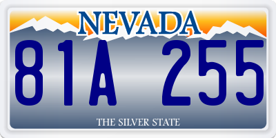 NV license plate 81A255