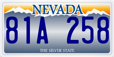 NV license plate 81A258