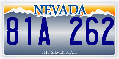 NV license plate 81A262