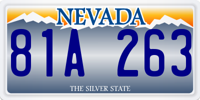 NV license plate 81A263