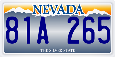 NV license plate 81A265