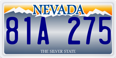 NV license plate 81A275