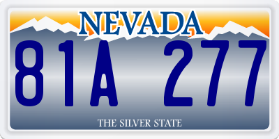 NV license plate 81A277