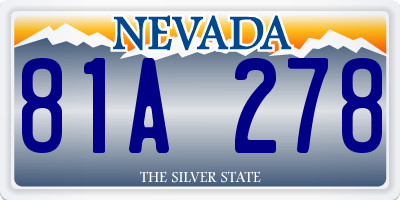 NV license plate 81A278